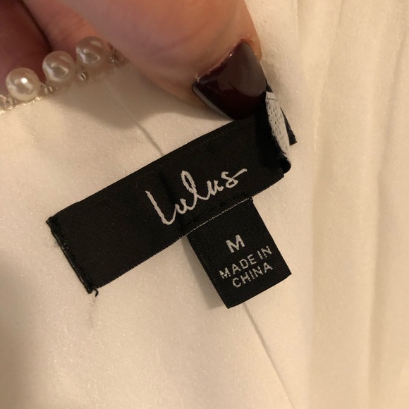 NWOT Pure Hearted White Pearl Square Neck Sleeveless Mini Dress Size M - Picture 10 of 12